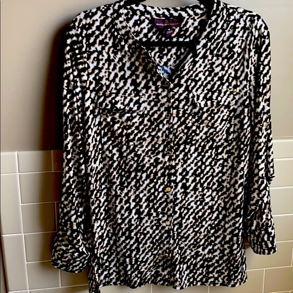 Dana Buchman Sz M leopard print blouse - Picture 1 of 6